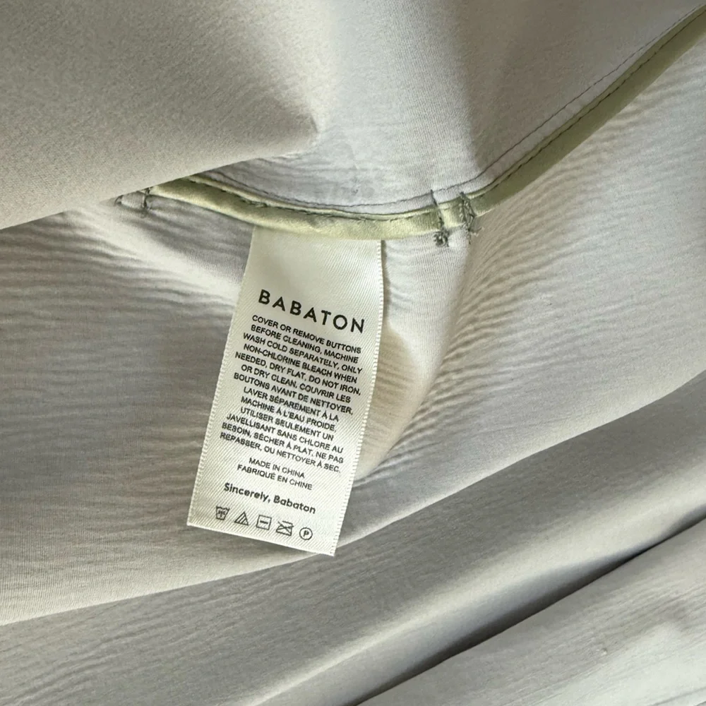 Aritzia Babaton Sage Green Faux Leather Shirt - Picture 7 of 7